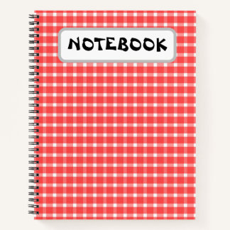 Carnet Motif À damiers blanc et rouge transparent