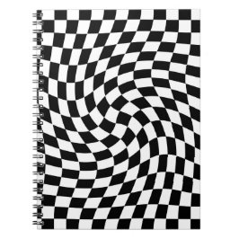 Carnet Motif À damiers dépoli noir et blanc