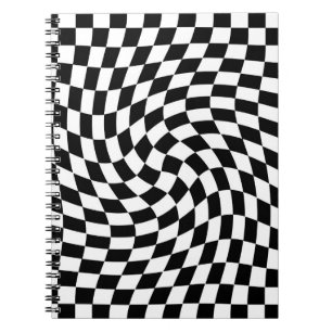 Carnet Motif À damiers dépoli noir et blanc