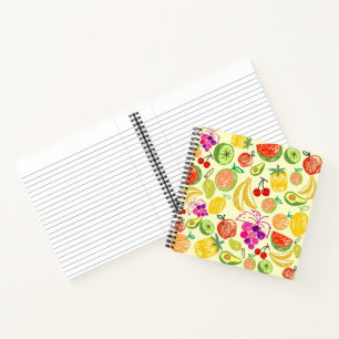 Carnet Motif à doodle de fruits assoré