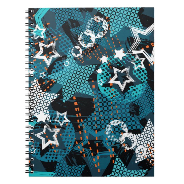 Carnet Motif à étoiles grunge, conception ludique pour en (Devant)