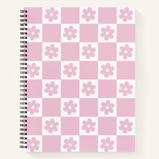 Carnet Motif à fleurs roses (Devant)