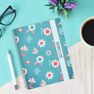 Carnet motif à fleurs simples