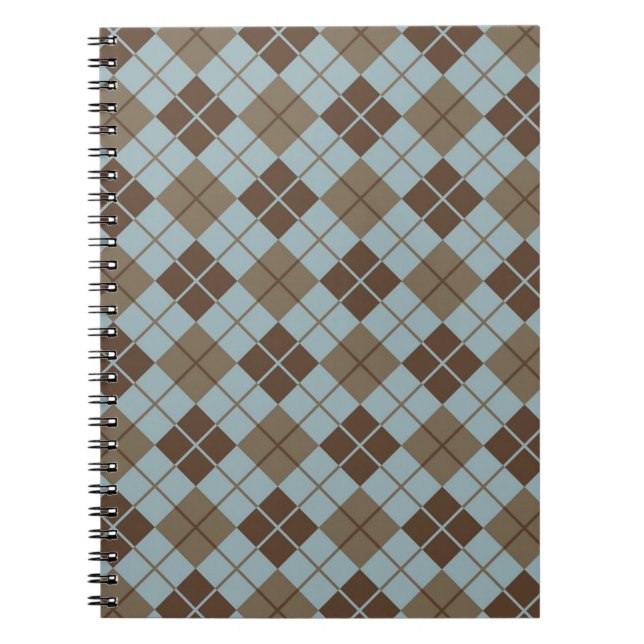 Carnet Motif à motifs de losanges dans le bleu et le (Devant)