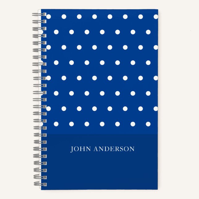 Carnet Motif à points bleus mignons avec écriture personn (Recto)