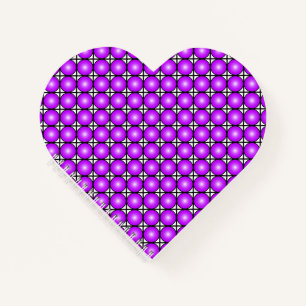Carnet Motif à pois rose magenta sur fond blanc à treilli