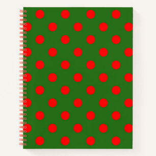 Carnet Motif à pois rouges sur fond vert