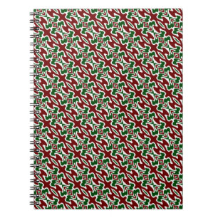 Carnet Motif à rayures de Noël rétro ondulé tripant