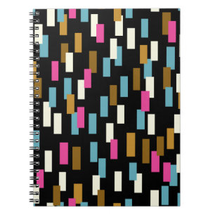 Carnet motif Abstrait aux formes géométriques texturées.