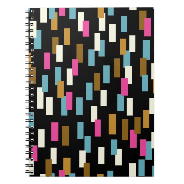 Carnet motif Abstrait aux formes géométriques texturées.  (Devant)