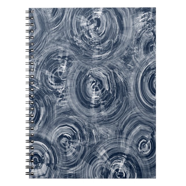 Carnet Motif Abstrait bleu et blanc (Devant)