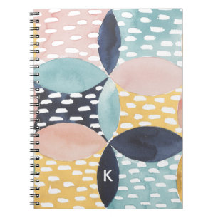 Carnet Motif abstrait de cercle du monogramme  