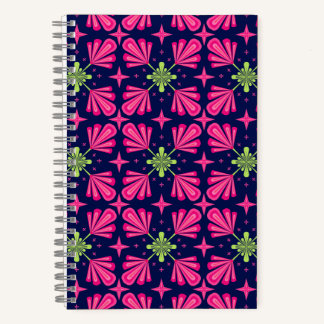 Carnet Motif abstrait de pétales florales roses géométriq
