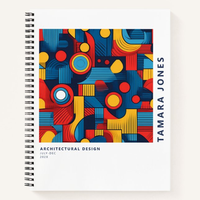Carnet Motif Abstrait géométrique Bauhaus n° 4 ID1068 (Devant)