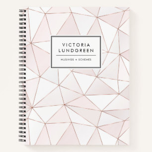 Carnet Motif Abstrait géométrique Rose chic
