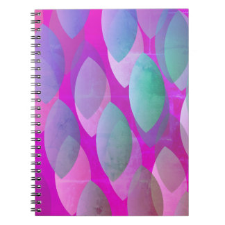 Carnet Motif Abstrait Moderne | Magenta Violet Rose Turqu