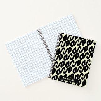 Carnet motif abstrait monochrome en monogramme 