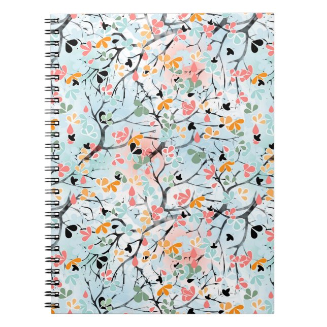 Carnet motif Abstrait, motif d'automne (Devant)
