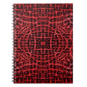 Carnet Motif abstrait noir et rouge