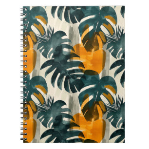 Carnet Motif abstrait simple avec feuilles de monstera, f