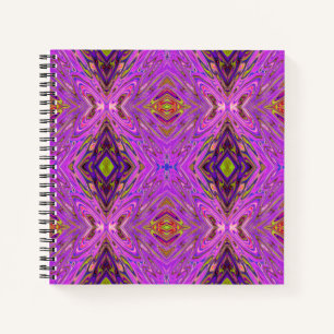 Carnet Motif Abstrait Trippy rose et violet