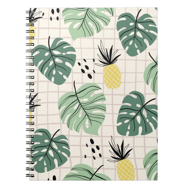 Carnet motif Abstrait tropical sans couture avec feuille  (Devant)