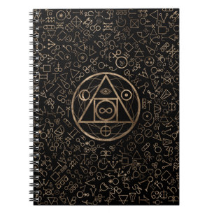 Carnet Motif alchimique 2 du symbole en pierre du