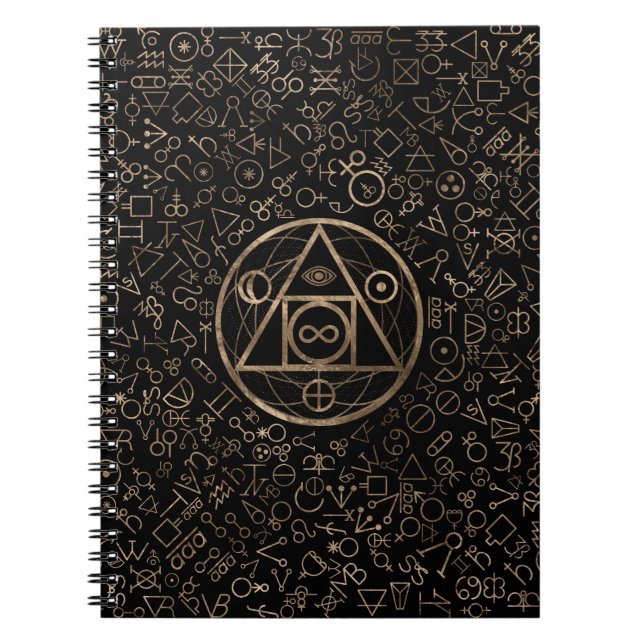 Carnet Motif alchimique 2 du symbole en pierre du (Devant)