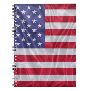 Carnet Motif américain sur la texture du tissu,