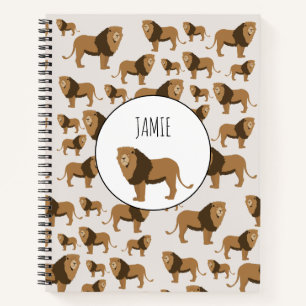 Carnet Motif animal de lions de jungle personnalisé