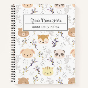 Carnet Motif animal mignon, avec arrière - plan blanc
