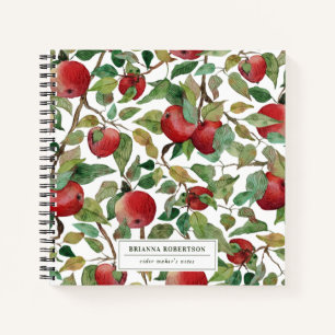 Carnet Motif Apple aquarelle Monogram Cider Maker's