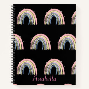 Carnet Motif arc-en-ciel couleur Pastel personnalisé