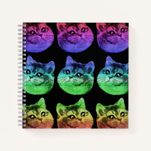 Carnet Motif arc-en-ciel de chat à respiration lourde