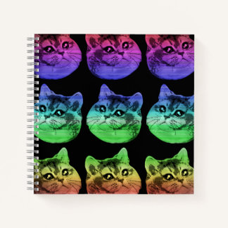 Carnet Motif arc-en-ciel de chat à respiration lourde