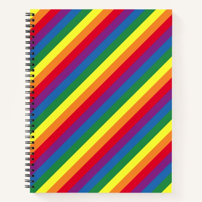 Carnet Motif arc-en-ciel diagonal (Devant)