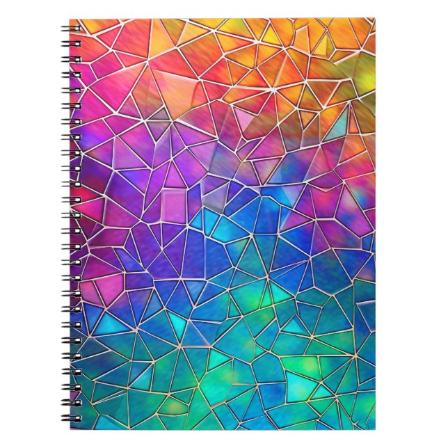 Carnet Motif arc-en-ciel en verre tendu (Devant)