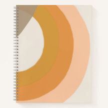 Motif arc-en-ciel moderne bloc-notes rose orange