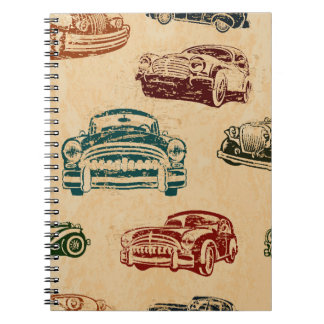 Carnet Motif Arrière - plan d'illustration de voiture Vin