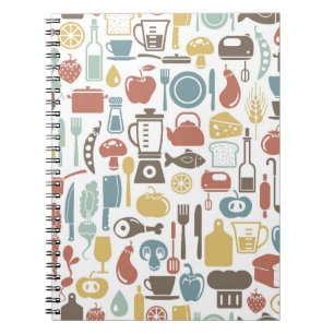 Carnet Motif avec icônes de cuisine