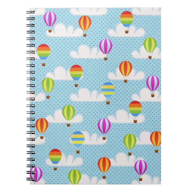 Carnet Motif Ballons à air chaud de couleur mignonne (Devant)