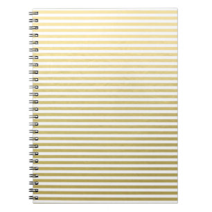 Carnet Motif blanc de rayures de feuille d'or de Faux
