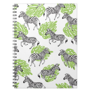 Carnet Motif blanc sans couture avec zèbres. illustration