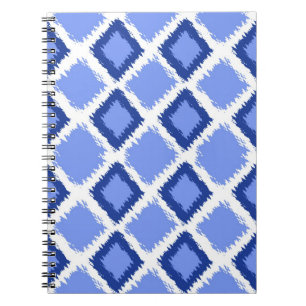 Carnet Motif bleu d'Ikat de diamant
