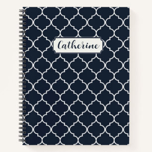 Carnet Motif bleu et blanc Marocain Trellis