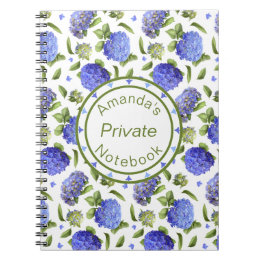 Carnet Motif Blue Hydrangea