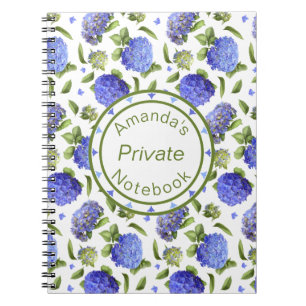 Carnet Motif Blue Hydrangea