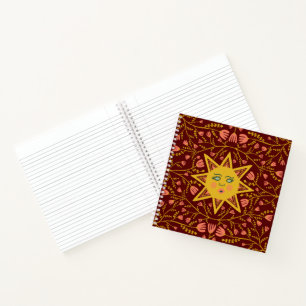 Carnet Motif Boho Burgundy