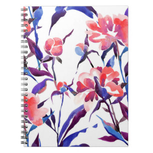Carnet Motif botanique transparent à l'aquarelle. Main de