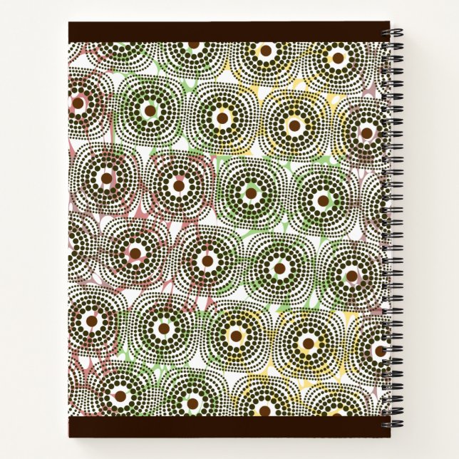 carnet motif Brown vert ankara (Dos)